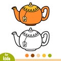 Coloring book, Teapot Royalty Free Stock Photo