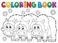 Coloring book with three muskoxen Royalty Free Stock Photo