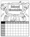 Coloring book timetable topic 3