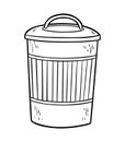 Coloring book, Trash can Royalty Free Stock Photo