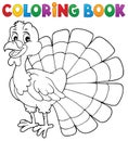 Coloring book turkey bird theme 1