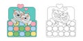 coloring book two polar bears in love sleep Royalty Free Stock Photo