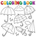 Coloring book umbrella theme set 1 Royalty Free Stock Photo