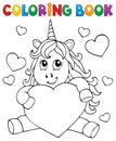 Coloring book Valentine unicorn theme 1