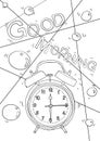 Coloring book vintage Alarm clock cute line art hand drawn artwork vector illustration a4
