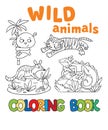 Coloring book with wild animals Royalty Free Stock Photo