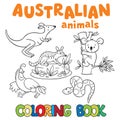 Coloring book with wild animals Royalty Free Stock Photo