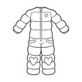 Coloring book, Winter ski jumpsuit for girls