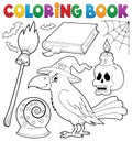 Coloring book witch crow theme