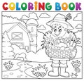 Coloring book woman farmer theme 2