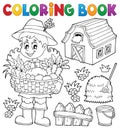 Coloring book woman farmer theme 1