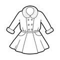 Coloring book, Women coat Royalty Free Stock Photo