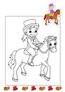 Coloring book of the works 17 - horsewoman