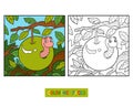 Coloring book, Worm in apple