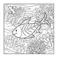 Coloring book (x-ray fish), illustration (letter X)