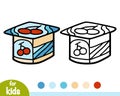 Coloring book, Yogurt cup Royalty Free Stock Photo