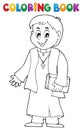 Coloring book young priest topic 1