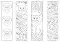 Coloring bookmarks for kids with the lion. Cute animal and jungle