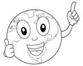 Coloring Cartoon Planet Earth Character