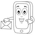 Coloring Cell Phone Character with Mail