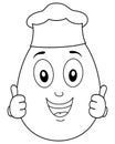 Coloring Chef Egg Character Thumbs Up