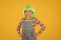 Coloring childs hair great way upgrade costume. Change color. Pigment dye hair. Growing freedom for self expression Royalty Free Stock Photo
