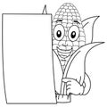 Coloring Corn Cob Character with Paper Royalty Free Stock Photo
