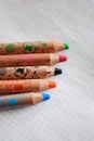 Coloring crayons on a piece of paper Royalty Free Stock Photo