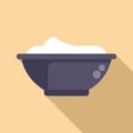 Coloring cream bowl icon flat vector. Color step