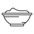 Coloring cream bowl icon outline vector. Color step