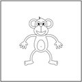 stock coloring book of animal. coloring monkey