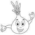 Coloring Cute Onion Cartoon Character