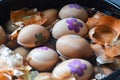 Coloring Easter eggs with onion peel Royalty Free Stock Photo