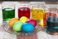 Coloring eggs for Easter holiday Royalty Free Stock Photo