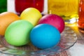 Coloring eggs for Easter holiday Royalty Free Stock Photo