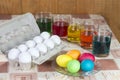 Coloring eggs for Easter holiday Royalty Free Stock Photo