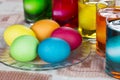 Coloring eggs for Easter holiday Royalty Free Stock Photo