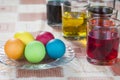 Coloring eggs for Easter holiday Royalty Free Stock Photo