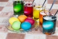 Coloring eggs for Easter holiday Royalty Free Stock Photo