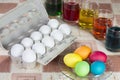 Coloring eggs for Easter holiday Royalty Free Stock Photo