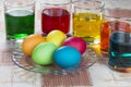 Coloring eggs for Easter holiday Royalty Free Stock Photo