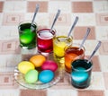 Coloring eggs for Easter holiday Royalty Free Stock Photo