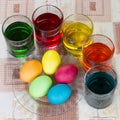 Coloring eggs for Easter holiday Royalty Free Stock Photo