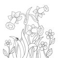 Coloring flower handdraw illustration Royalty Free Stock Photo