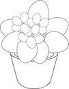 Coloring with flower in pot