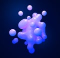 Coloring fluid element, organic bright bubble isolated, creative colored minimal blob