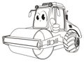 Coloring funny road roller