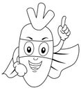 Coloring Funny Superhero Carrot Character Royalty Free Stock Photo