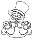 Coloring gentlman panda Royalty Free Stock Photo