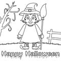 Coloring Halloween Monsters - Cute Witch Royalty Free Stock Photo